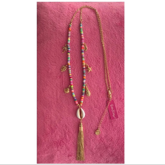 LILLY PULITZER long necklace (heishi, palm shells) - Picture 10 of 10